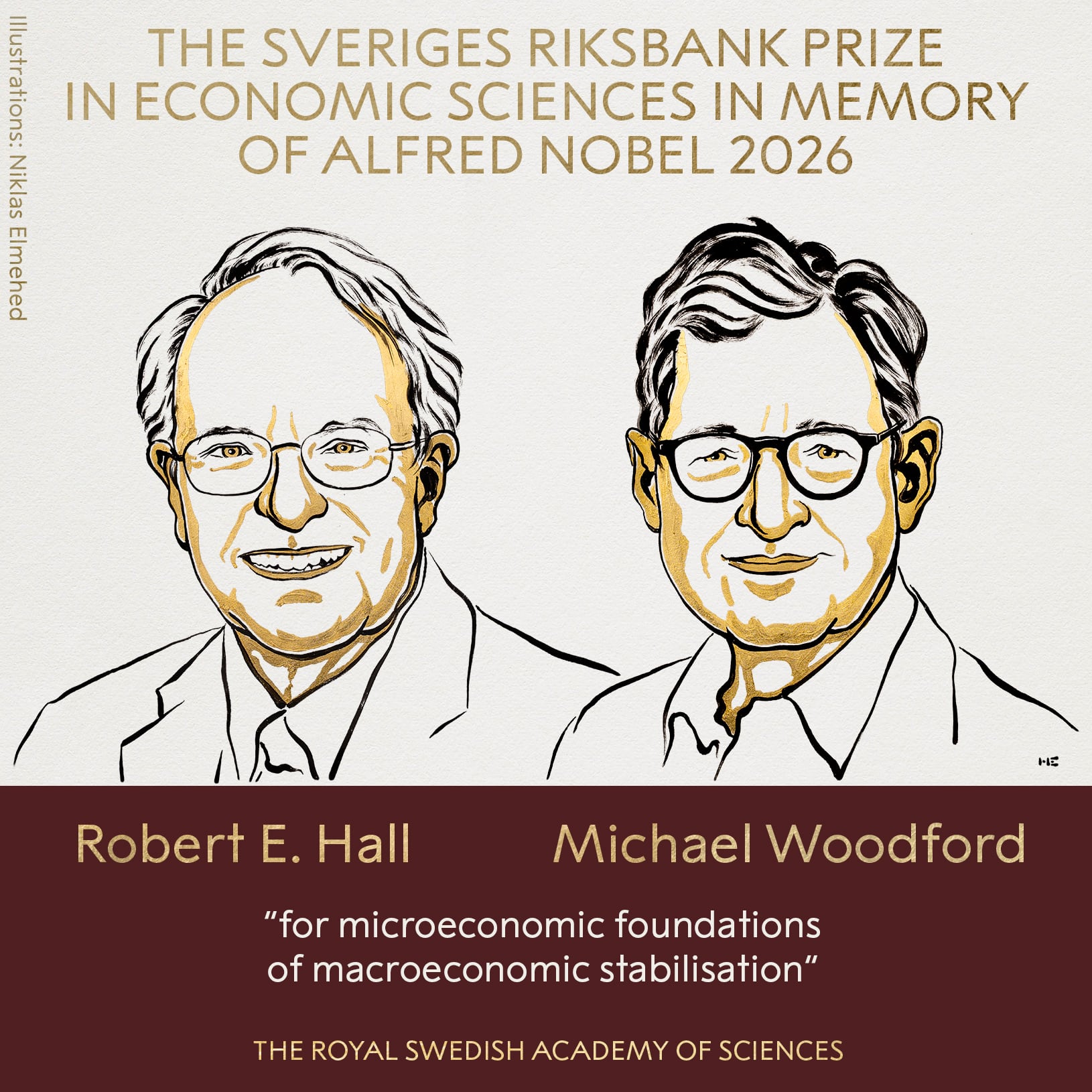 Robert E. Hall y Michael Woodford ganan el Premio Nobel de Economía 2026
