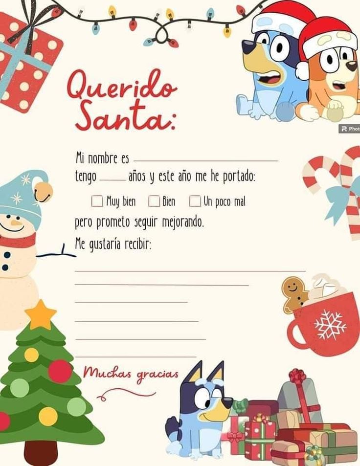 Carta para Santa Claus en Navidad