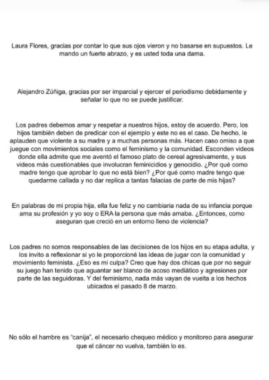 Crista Montes comunicado