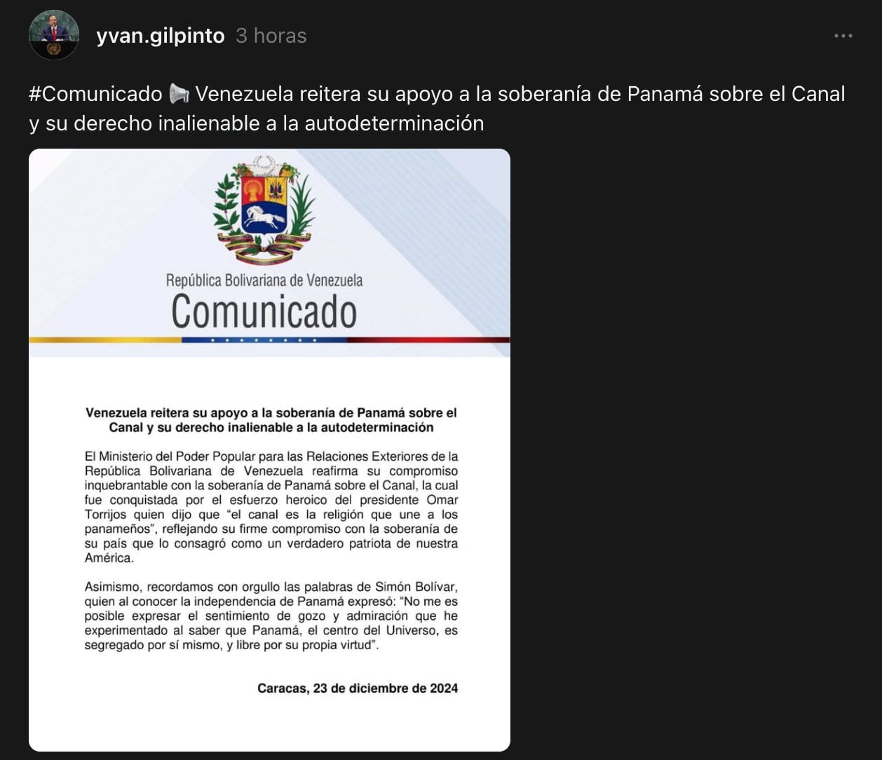 Venezuela respalda a Panamá ante amenazas de Donald Trump sobre el Canal de Panamá