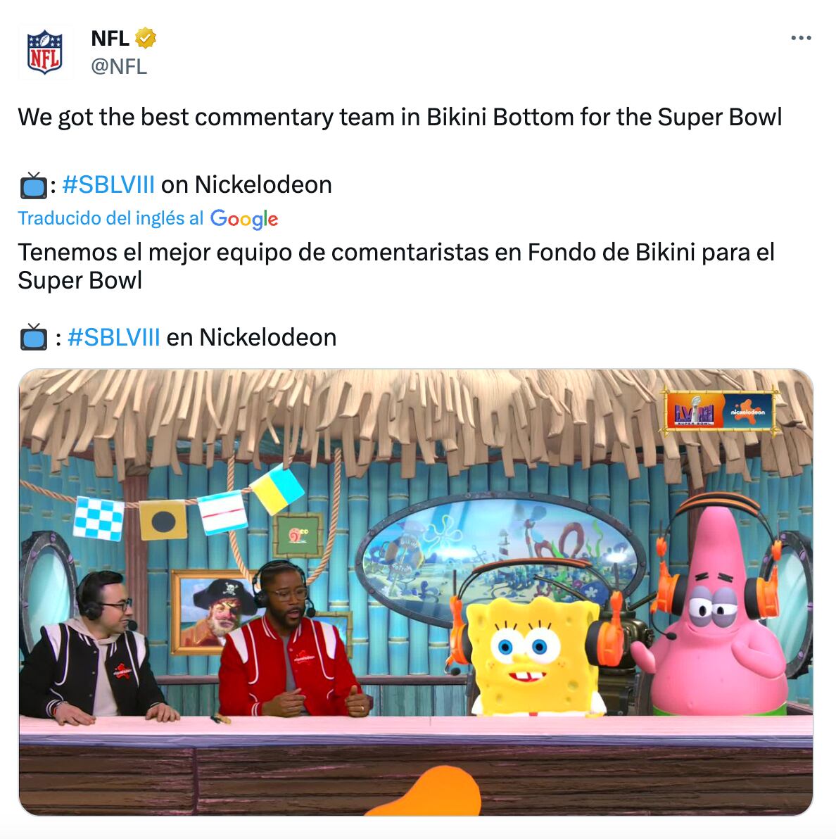 Bob Esponja en el Super Bowl 2024