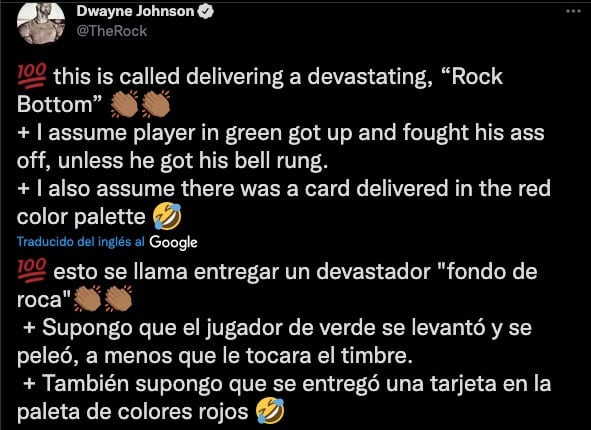 La Roca reaccionó a los dotes de luchador de Tim Melia