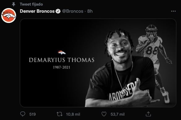Los Broncos lamentaron la muerte de Demaryius Thomas