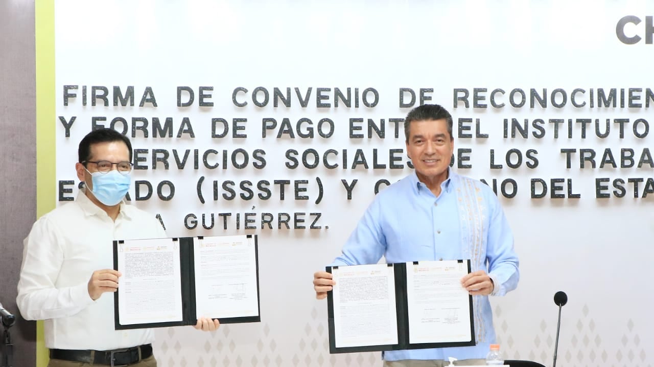 Gobierno de Chiapas firma acuerdo con el ISSSTE