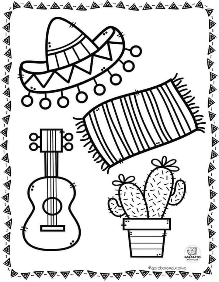 Dibujos patrios del 15 de septiembre para colorear
