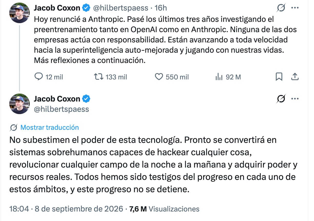 Jacob Coxon renunció a Anthropic por problemas de ética con la IA