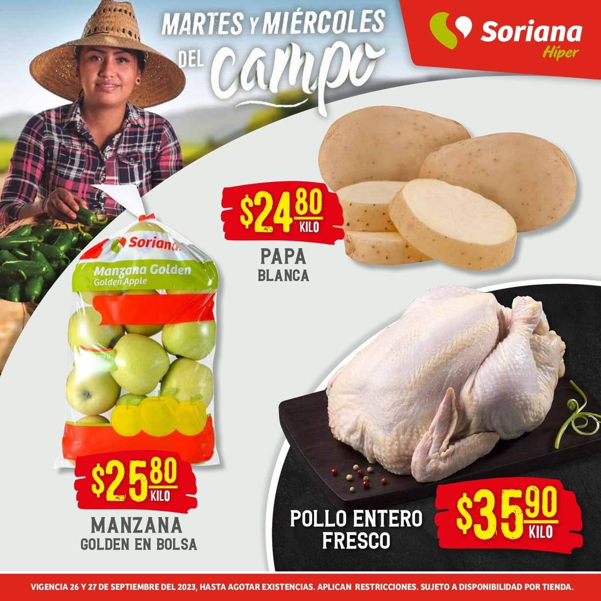 Martes y Miércoles del Campo Soriana 26 y 27 de septiembre 2023: Estas son las mejores ofertas