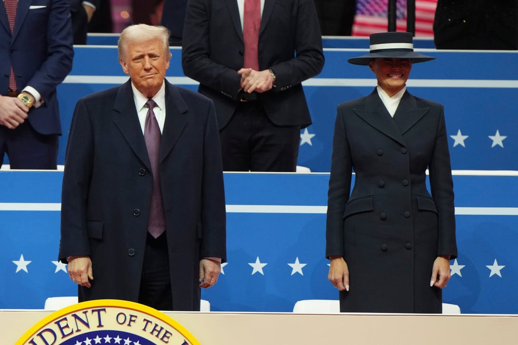 Melania Trump y Donald Trump en el evento de Capital One Arena