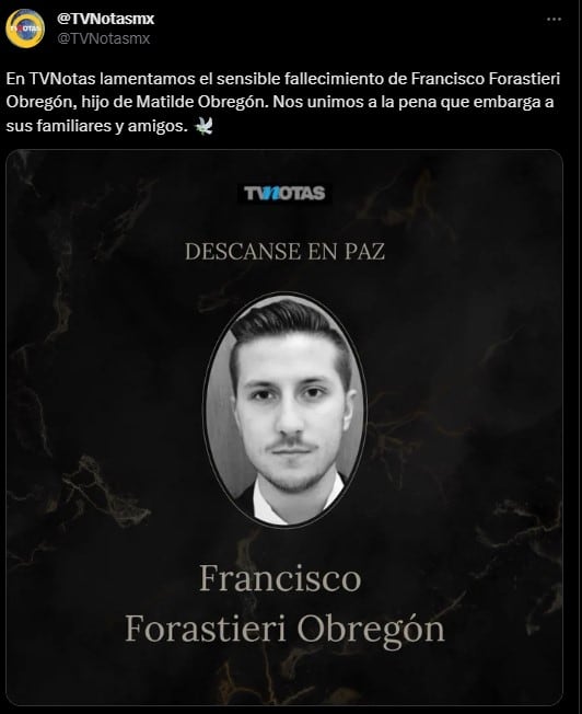 Francisco Forastieri, hijo de Matilde Obregón