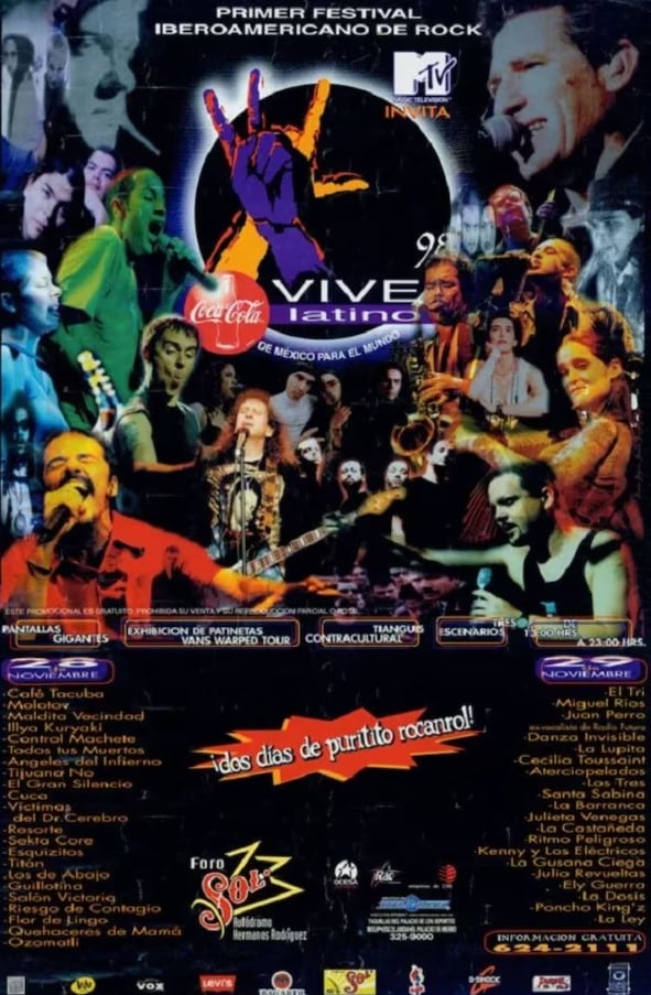 Cartel Vive Latino 1998