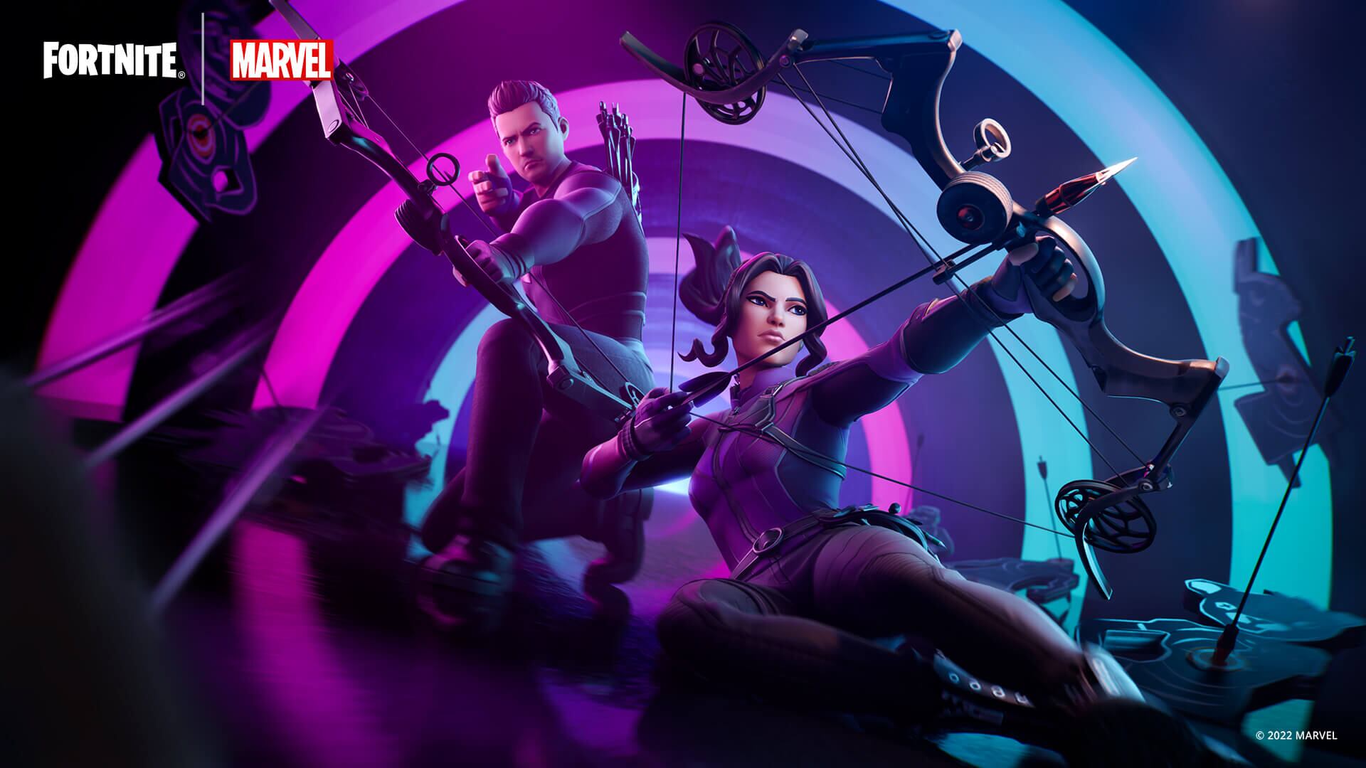 Pantalla de carga en Fortnite con Clint Barton y Kate Bishop