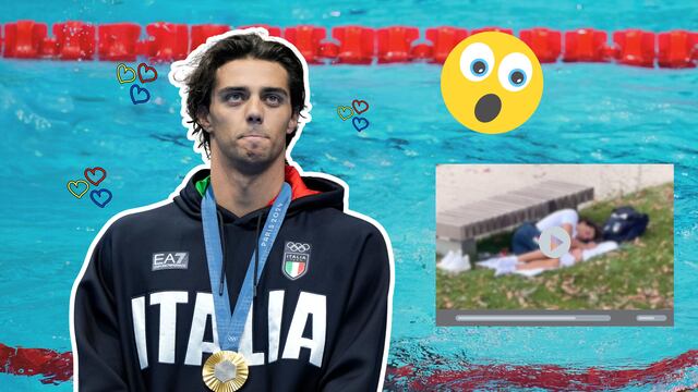 Thomas Ceccon duerme en parque de París.