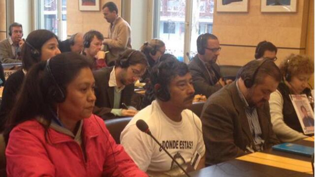 Padres de Ayotzinapa en la audiencia del Comité de Desapariciones Forzadas de la ONU Foto: Centro de Derechos Humanos Miguel Agustin Pro