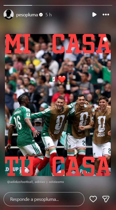 Peso Pluma celebra el triunfo de México