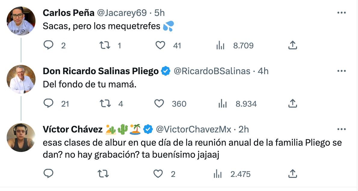 Ricardo Salinas Pliego alburea a sus seguidores
