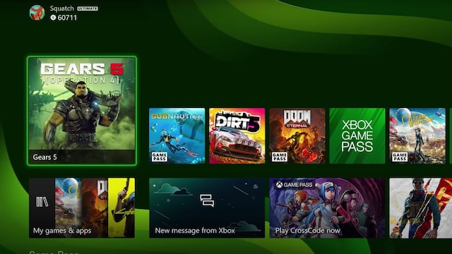 Interfaz Xbox Series X/S