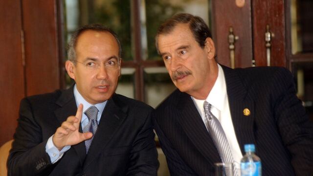 Felipe Calderón y Vicente Fox en 2006