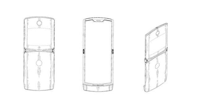 Concepto de la patente de un teléfono plegable de Motorola.