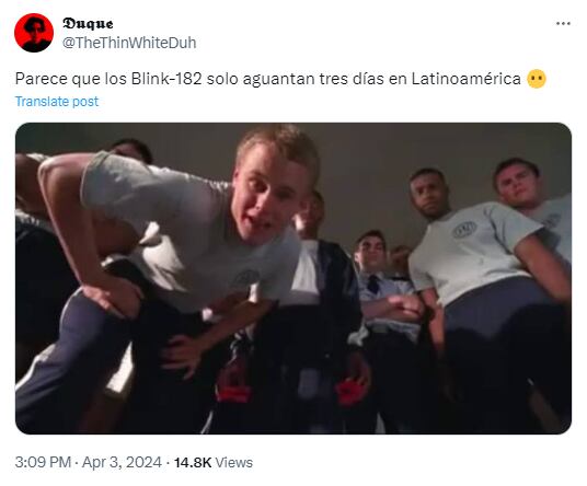 Meme por concierto cancelado de Blink-182