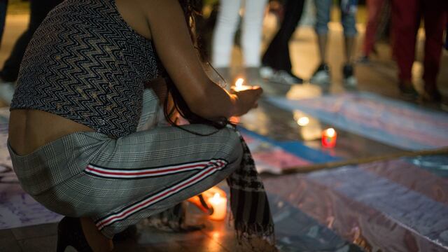 Protesta contra transfeminicidios.