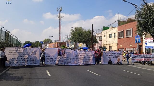 Transportistas cierran Calzada de Tlalpan, dirección sur