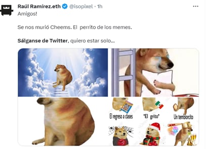 Memes lamentan la muerte de Cheems