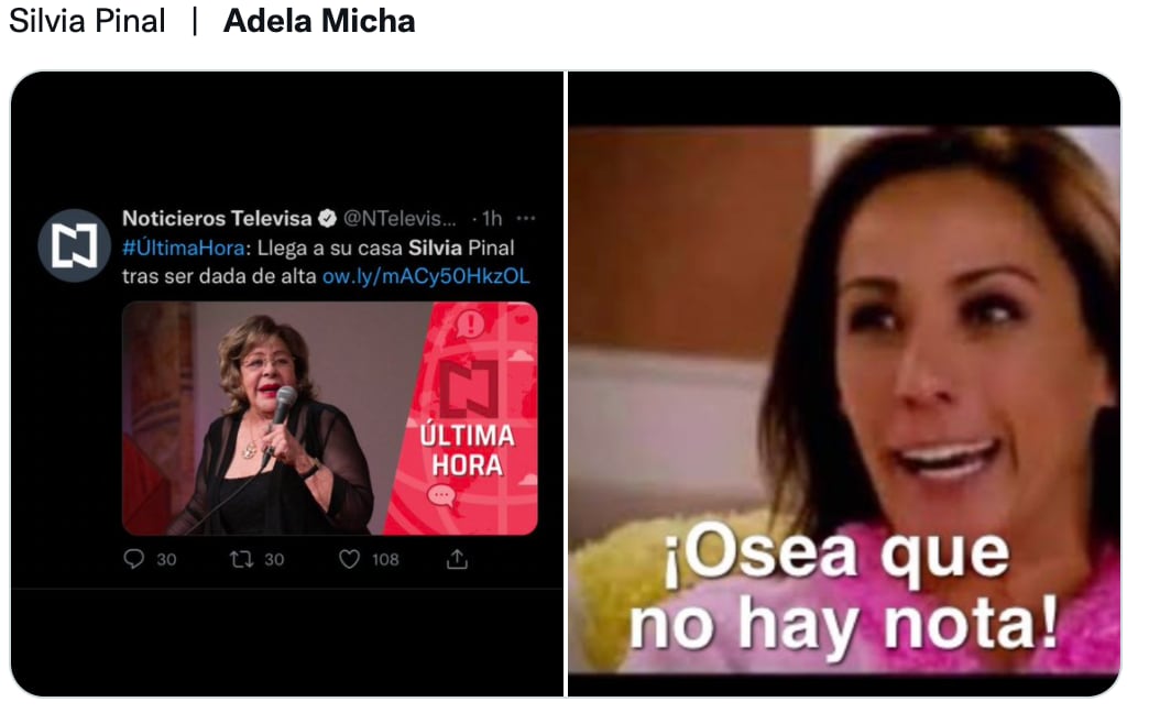 Memes de Adela Micha tras recuperación de Silvia Pinal