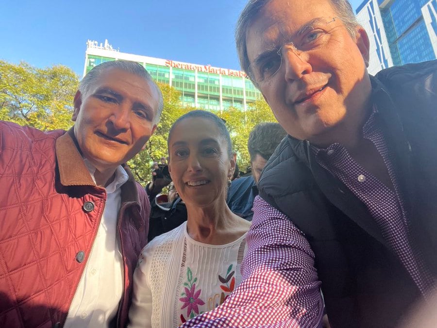 Adán Augusto López, Claudia Sheinbaum y Marcelo Ebrard