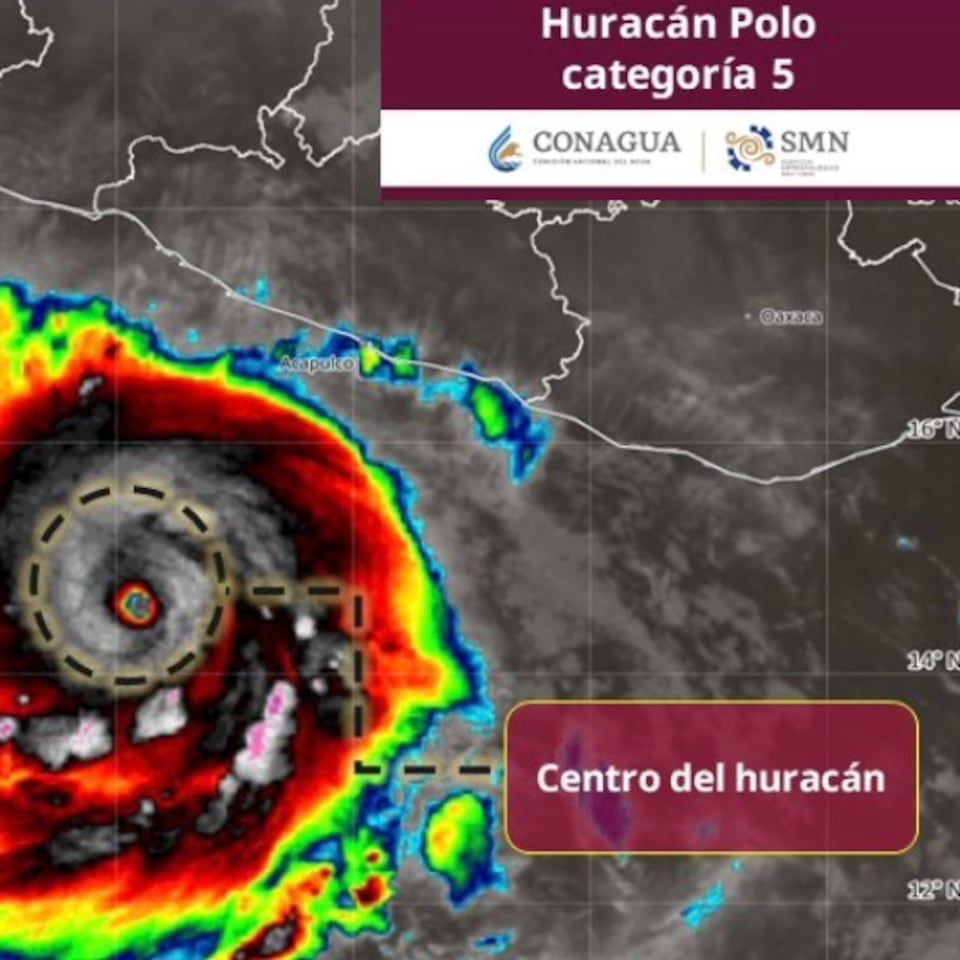 Polo alcanza categoría 5 de huracán; Conagua confirma intensificación