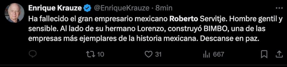 Muerte de Roberto Servitje