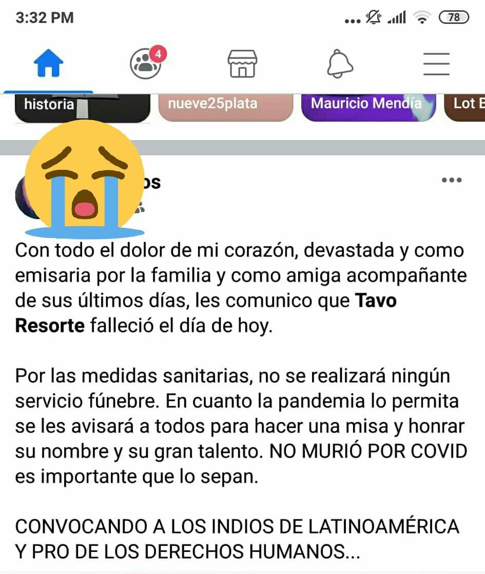 Anuncian muerte de 'Tavo' Resorte