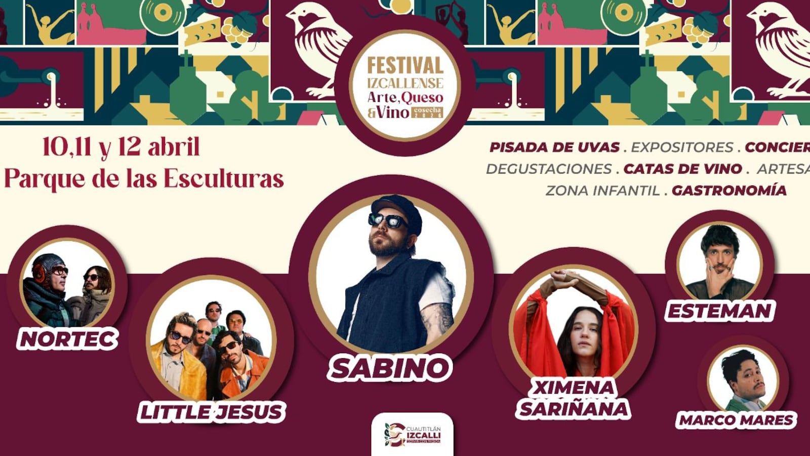 Sabino encabezará el Festival Izcallense Arte, Queso y Vino con concierto gratuito