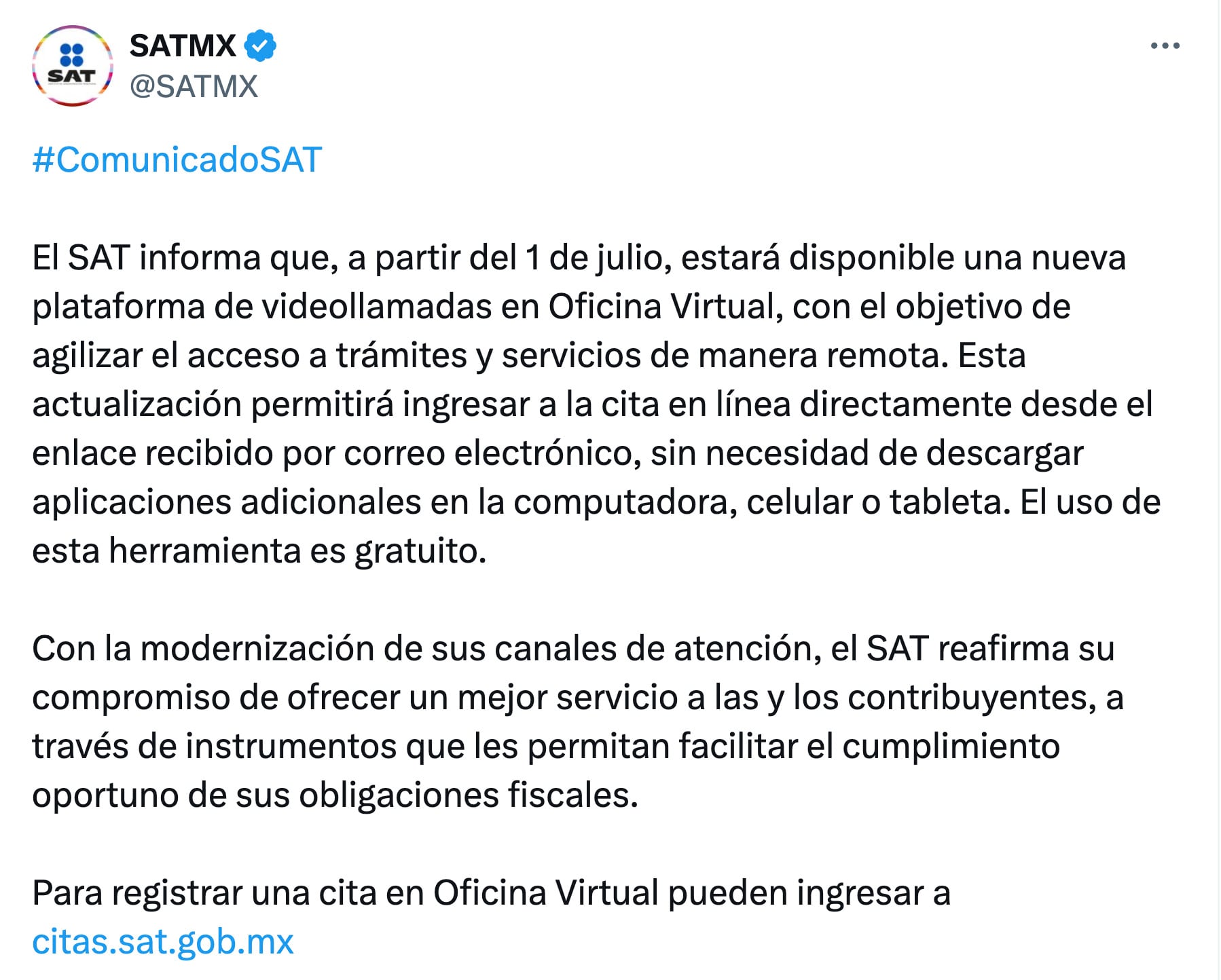 SAT citas virtuales