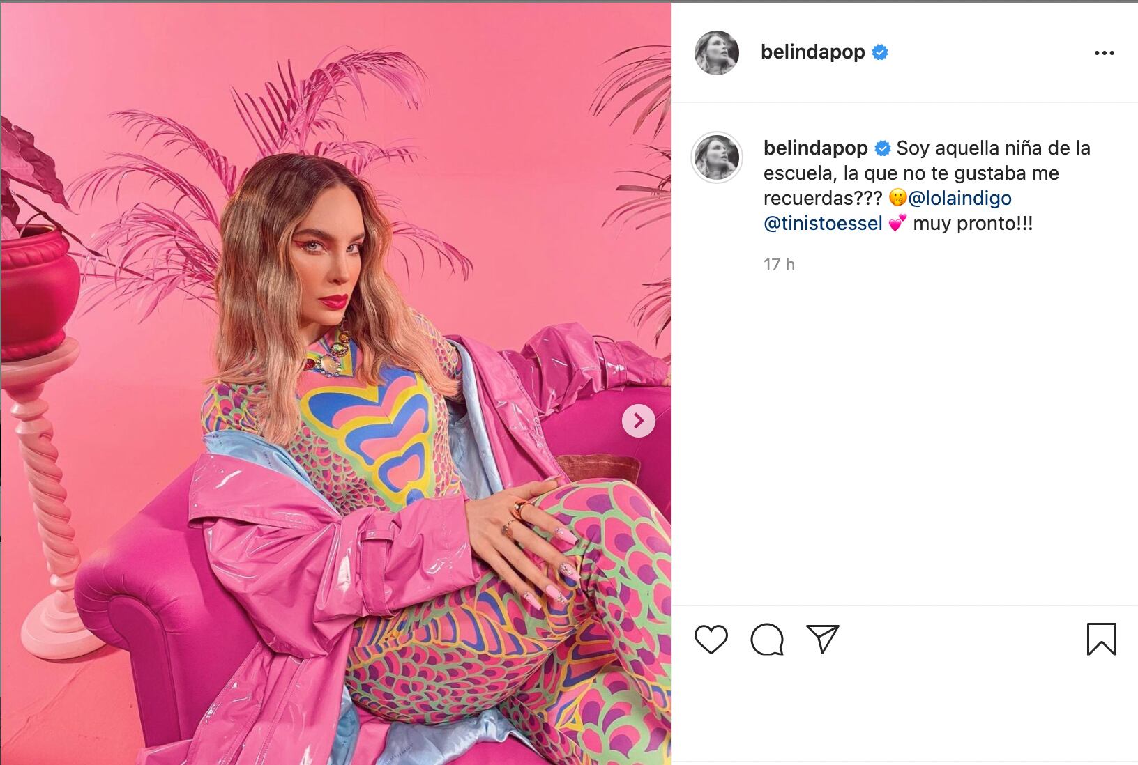 Belinda coincide en vestuario con Danna Paola