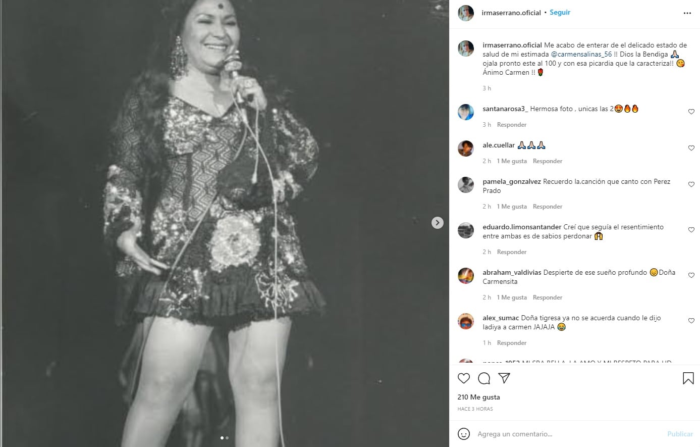 Irma Serrano ‘La Tigresa’ le manda ánimos a Carmen Salinas para que se recupere