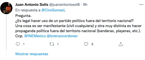 Usuarios cuestionando si protesta de Morena es legal