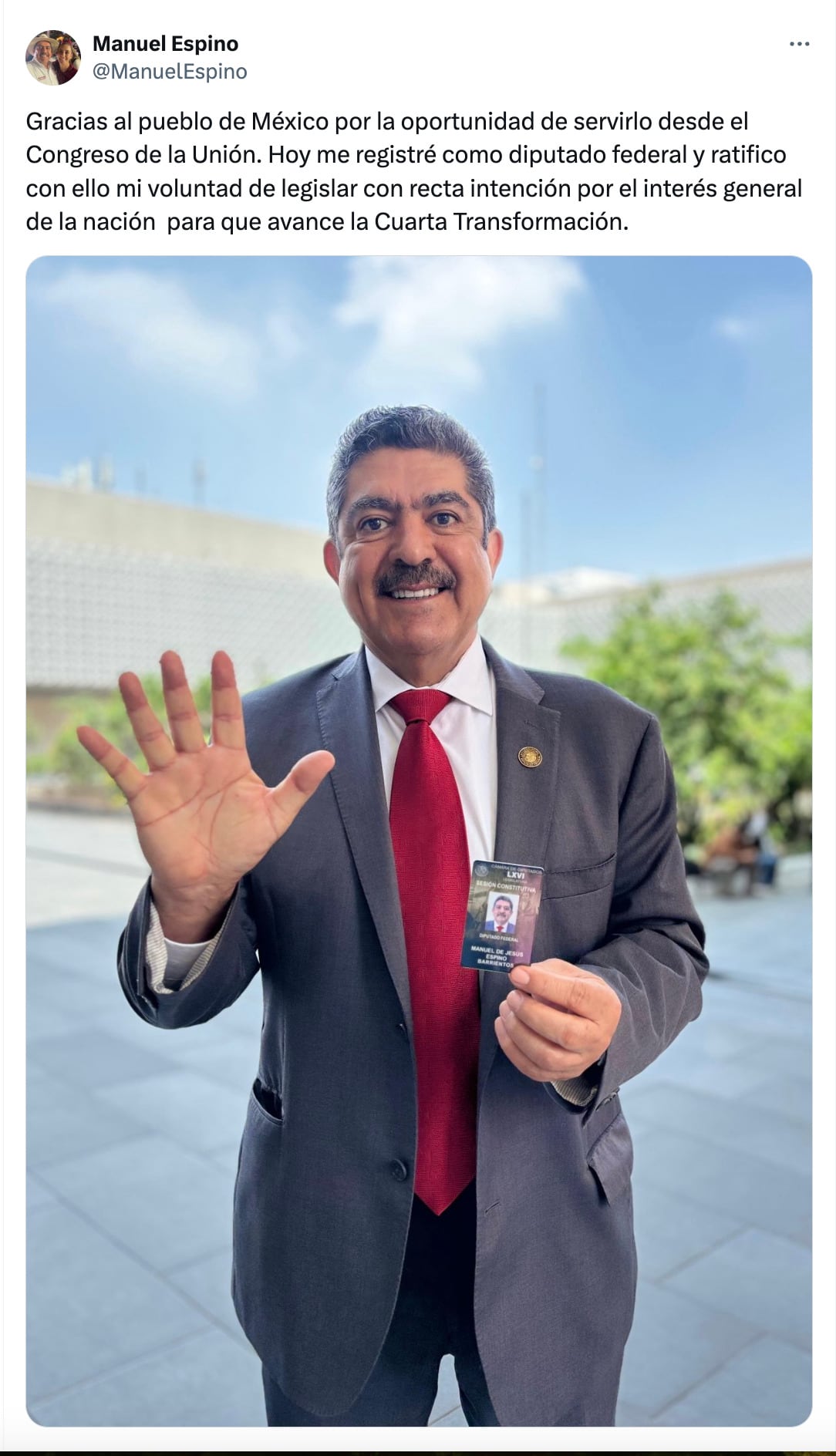 Manuel Espino reciba burlas por diputación en Morena