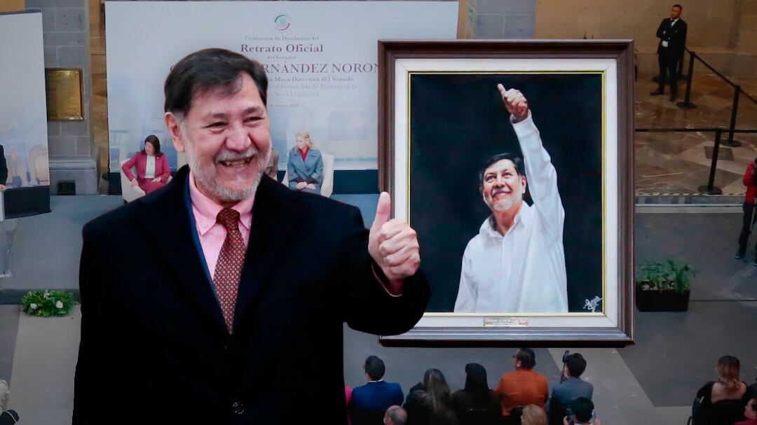 El retrato oficial de Noroña que ya cuelga en el Senado