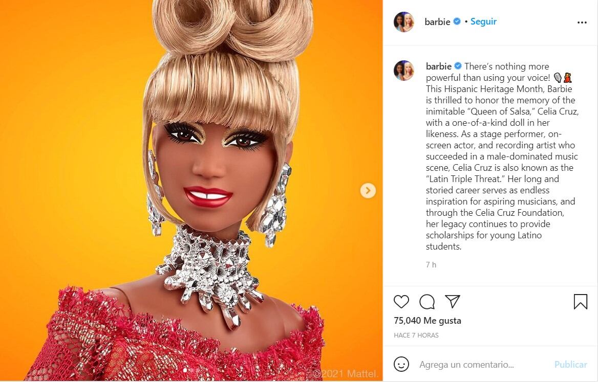 Barbie presenta a su muñeca inspirada en Celia Cruz