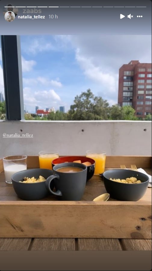 Natalia Téllez presume su romántico desayuno