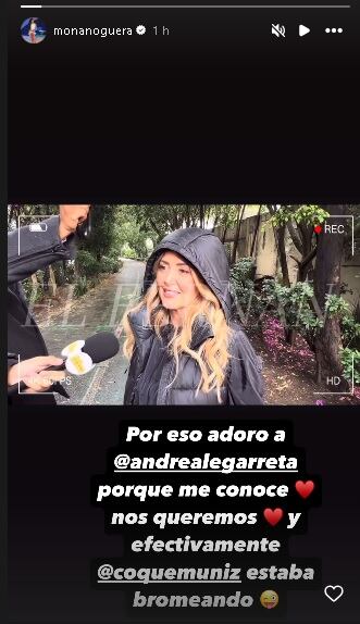 Mónica Noguera agradece a Andrea Legarreta haber terminado con los chismes con Erik Rubín.