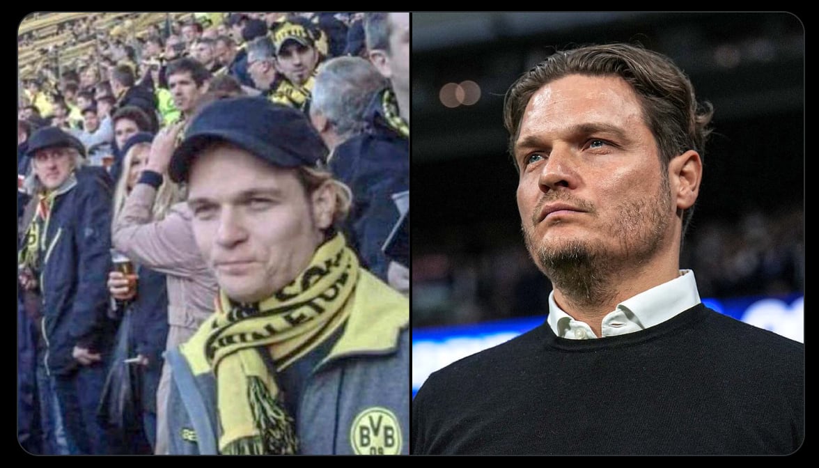 Edin Terzic como aficionado/como entrandor del Borussia Dortmund