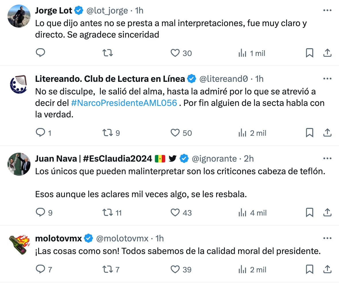 Oposición malinterpretó que Claudia Sheinbaum dijo que AMLO es presidente por ambiciones personales
