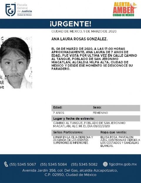 Ana Laura desapareció el 8 de marzo