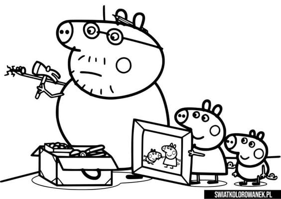 Dibujos de Papá Cerdito de Peppa Pig para el Día del Padre
