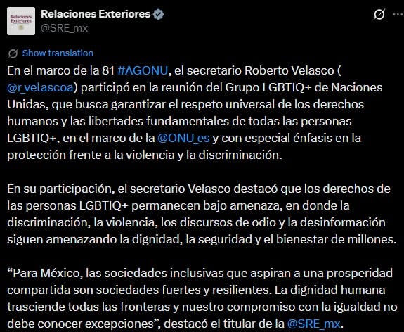 Roberto Velasco participa en Grupo LGBT de la ONU