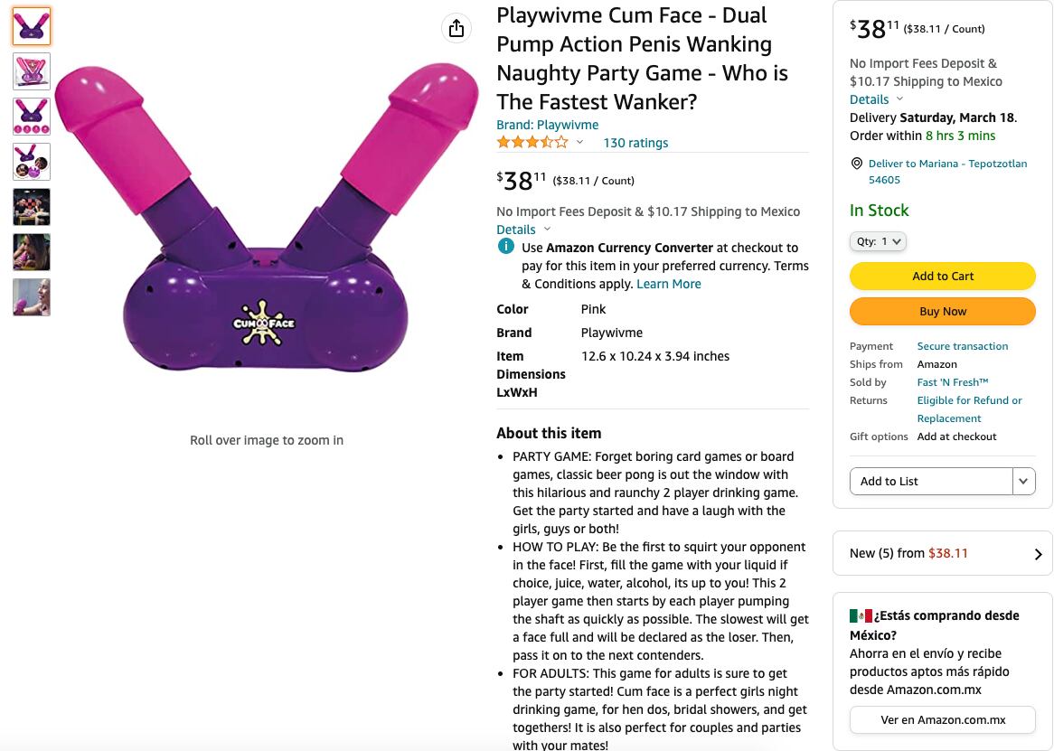 Playwivme Cum Face se vende por Amazon