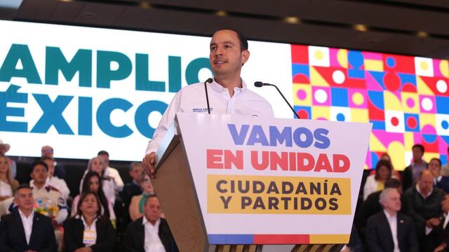 Marko Cortés, líder del PAN, en el evento de Va por México sobre las elecciones 2024