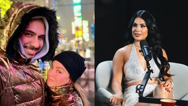 Escorpión Dorado, su esposa Danna Arizu y Fabiola Martínez