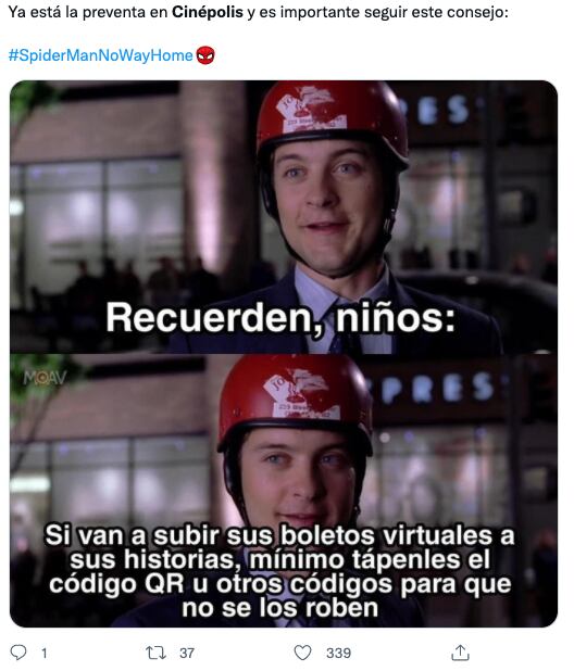 Memes de la caída de Cinépolis y Cinemex  tras la preventa de 'Spider-Man: No Way Home'